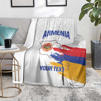 Custom Armenia Football Blanket Armenian Map Knot Pattern
