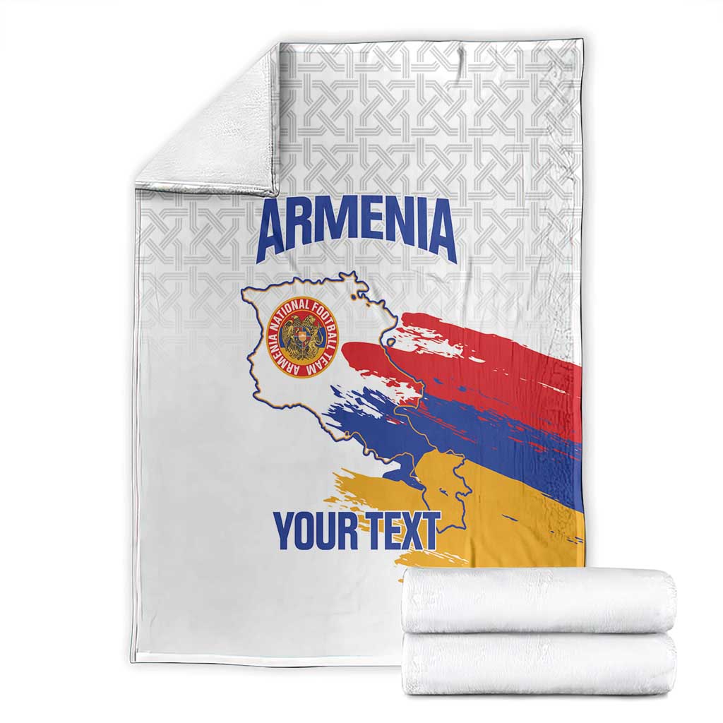 Custom Armenia Football Blanket Armenian Map Knot Pattern