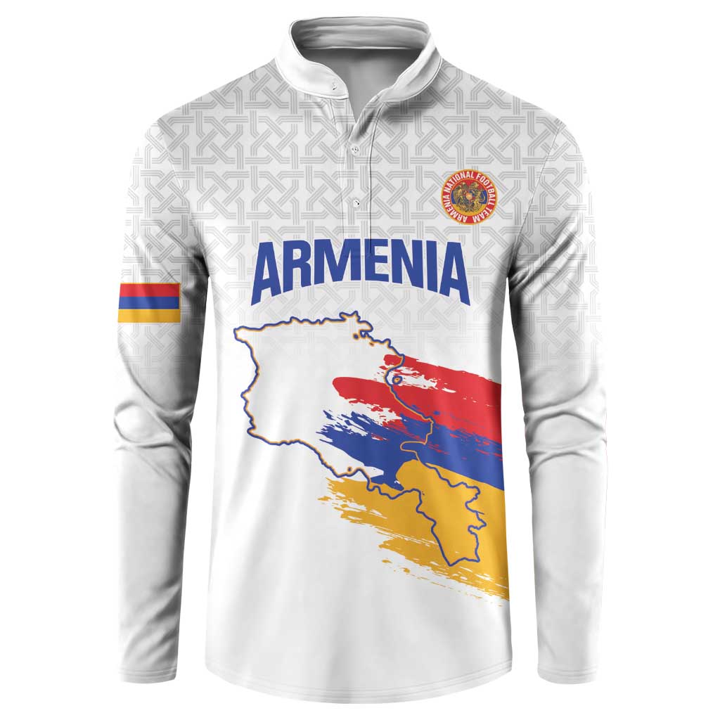 Custom Armenia Football Button Sweatshirt Armenian Map Knot Pattern