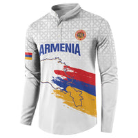Custom Armenia Football Button Sweatshirt Armenian Map Knot Pattern