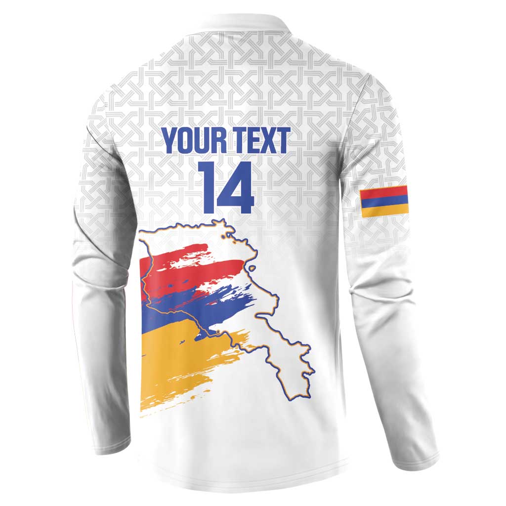 Custom Armenia Football Button Sweatshirt Armenian Map Knot Pattern