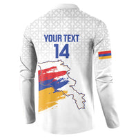 Custom Armenia Football Button Sweatshirt Armenian Map Knot Pattern