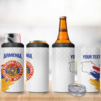 Custom Armenia Football 4 in 1 Can Cooler Tumbler Armenian Map Knot Pattern