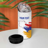 Custom Armenia Football 4 in 1 Can Cooler Tumbler Armenian Map Knot Pattern
