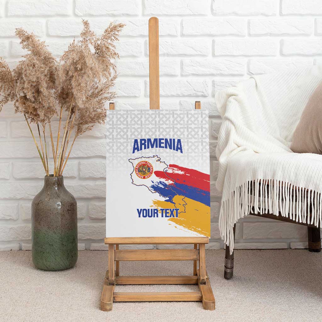 Custom Armenia Football Canvas Wall Art Armenian Map Knot Pattern