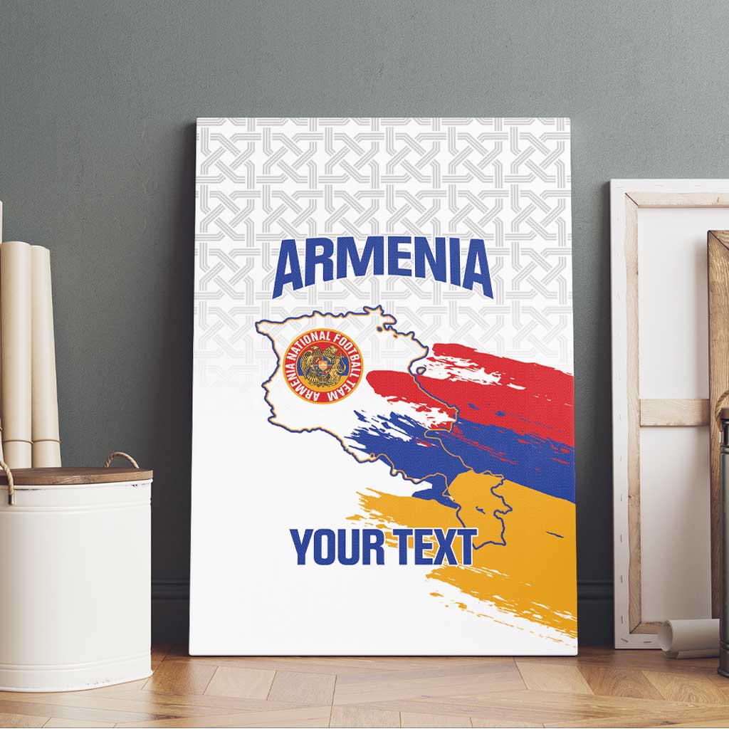 Custom Armenia Football Canvas Wall Art Armenian Map Knot Pattern