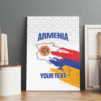 Custom Armenia Football Canvas Wall Art Armenian Map Knot Pattern