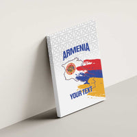 Custom Armenia Football Canvas Wall Art Armenian Map Knot Pattern