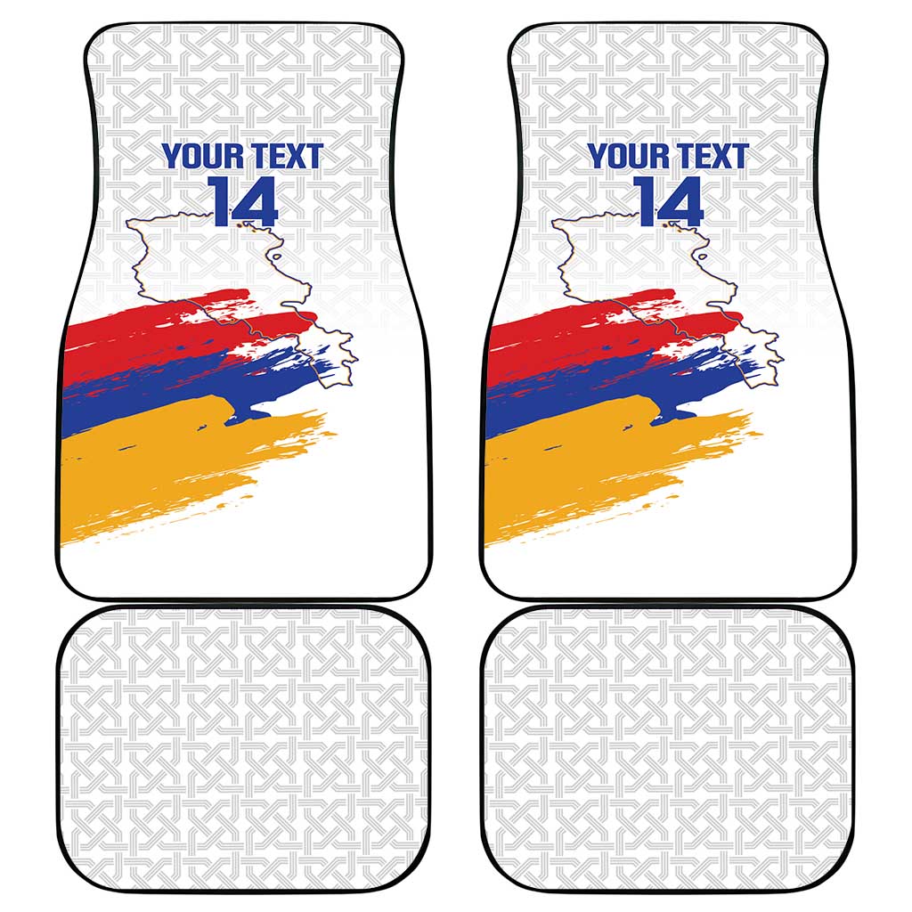 Custom Armenia Football Car Mats Armenian Map Knot Pattern