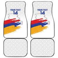 Custom Armenia Football Car Mats Armenian Map Knot Pattern