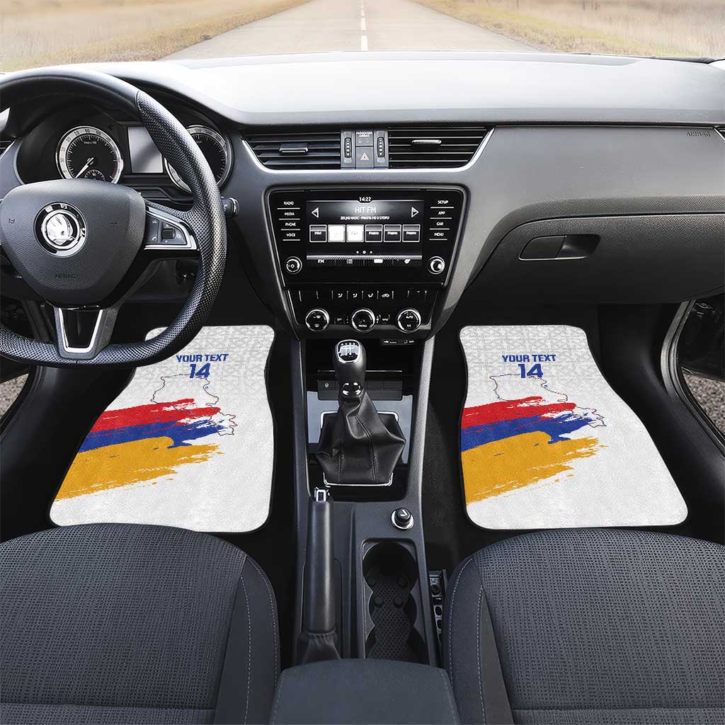 Custom Armenia Football Car Mats Armenian Map Knot Pattern