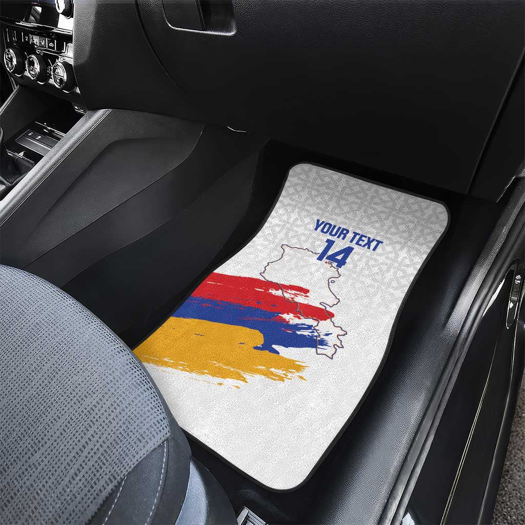 Custom Armenia Football Car Mats Armenian Map Knot Pattern
