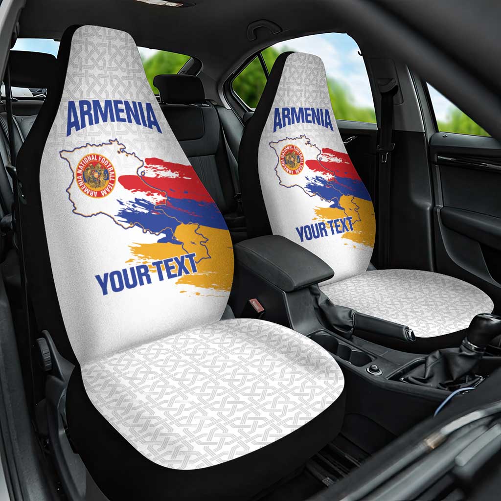 Custom Armenia Football Car Seat Cover Armenian Map Knot Pattern