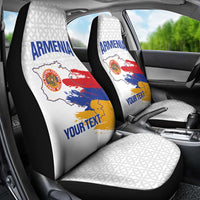 Custom Armenia Football Car Seat Cover Armenian Map Knot Pattern