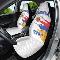 Custom Armenia Football Car Seat Cover Armenian Map Knot Pattern