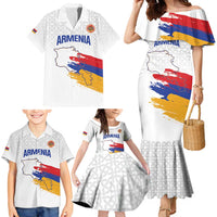 Custom Armenia Football Family Matching Mermaid Dress and Hawaiian Shirt Armenian Map Knot Pattern