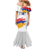 Custom Armenia Football Family Matching Mermaid Dress and Hawaiian Shirt Armenian Map Knot Pattern