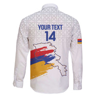 Custom Armenia Football Family Matching Off The Shoulder Long Sleeve Dress and Hawaiian Shirt Armenian Map Knot Pattern