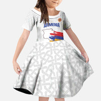 Custom Armenia Football Family Matching Off Shoulder Maxi Dress and Hawaiian Shirt Armenian Map Knot Pattern