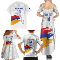 Custom Armenia Football Family Matching Summer Maxi Dress and Hawaiian Shirt Armenian Map Knot Pattern