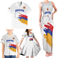 Custom Armenia Football Family Matching Tank Maxi Dress and Hawaiian Shirt Armenian Map Knot Pattern