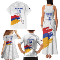 Custom Armenia Football Family Matching Tank Maxi Dress and Hawaiian Shirt Armenian Map Knot Pattern