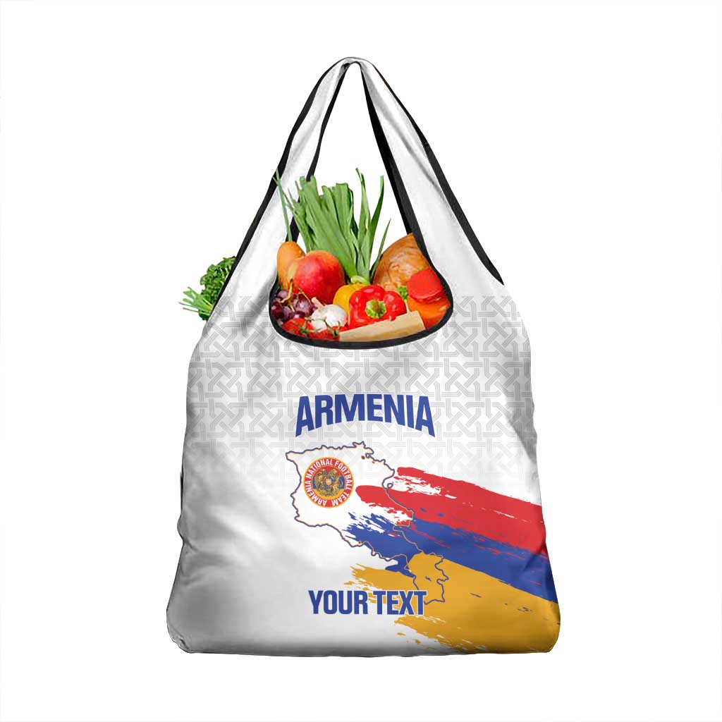 Custom Armenia Football Grocery Bag Armenian Map Knot Pattern