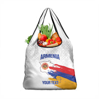 Custom Armenia Football Grocery Bag Armenian Map Knot Pattern