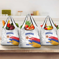 Custom Armenia Football Grocery Bag Armenian Map Knot Pattern