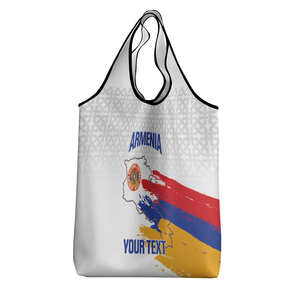 Custom Armenia Football Grocery Bag Armenian Map Knot Pattern