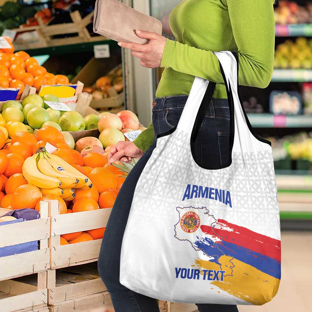 Custom Armenia Football Grocery Bag Armenian Map Knot Pattern