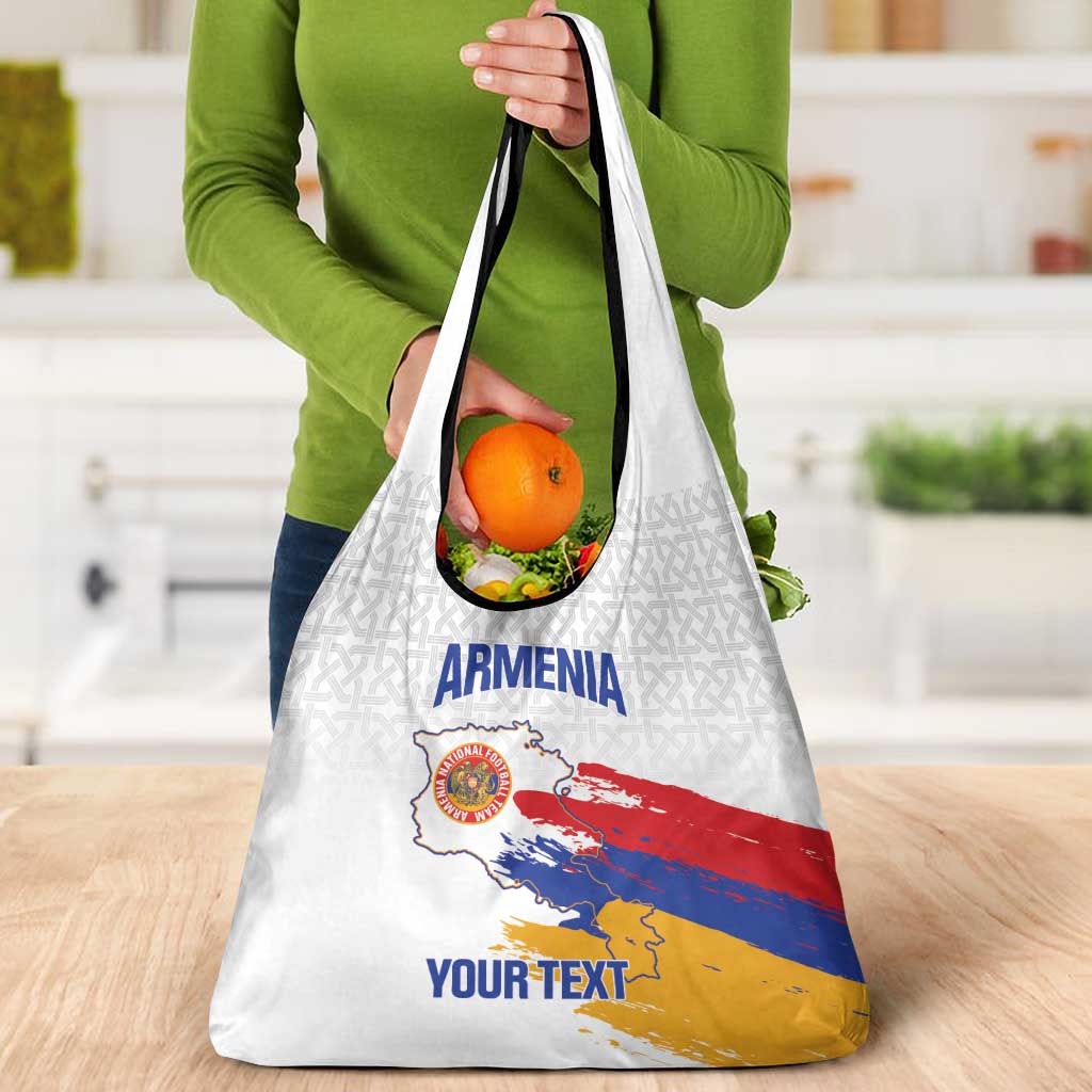 Custom Armenia Football Grocery Bag Armenian Map Knot Pattern