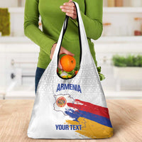 Custom Armenia Football Grocery Bag Armenian Map Knot Pattern
