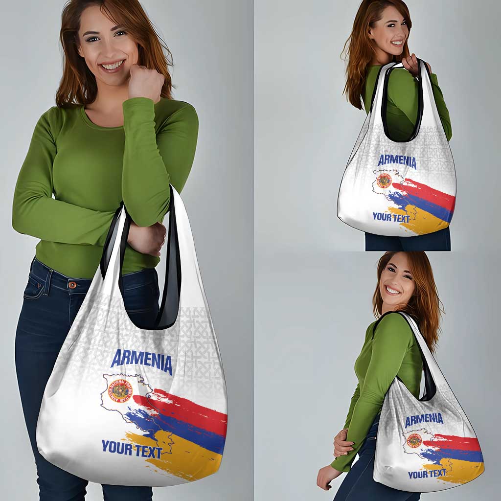 Custom Armenia Football Grocery Bag Armenian Map Knot Pattern