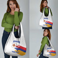 Custom Armenia Football Grocery Bag Armenian Map Knot Pattern
