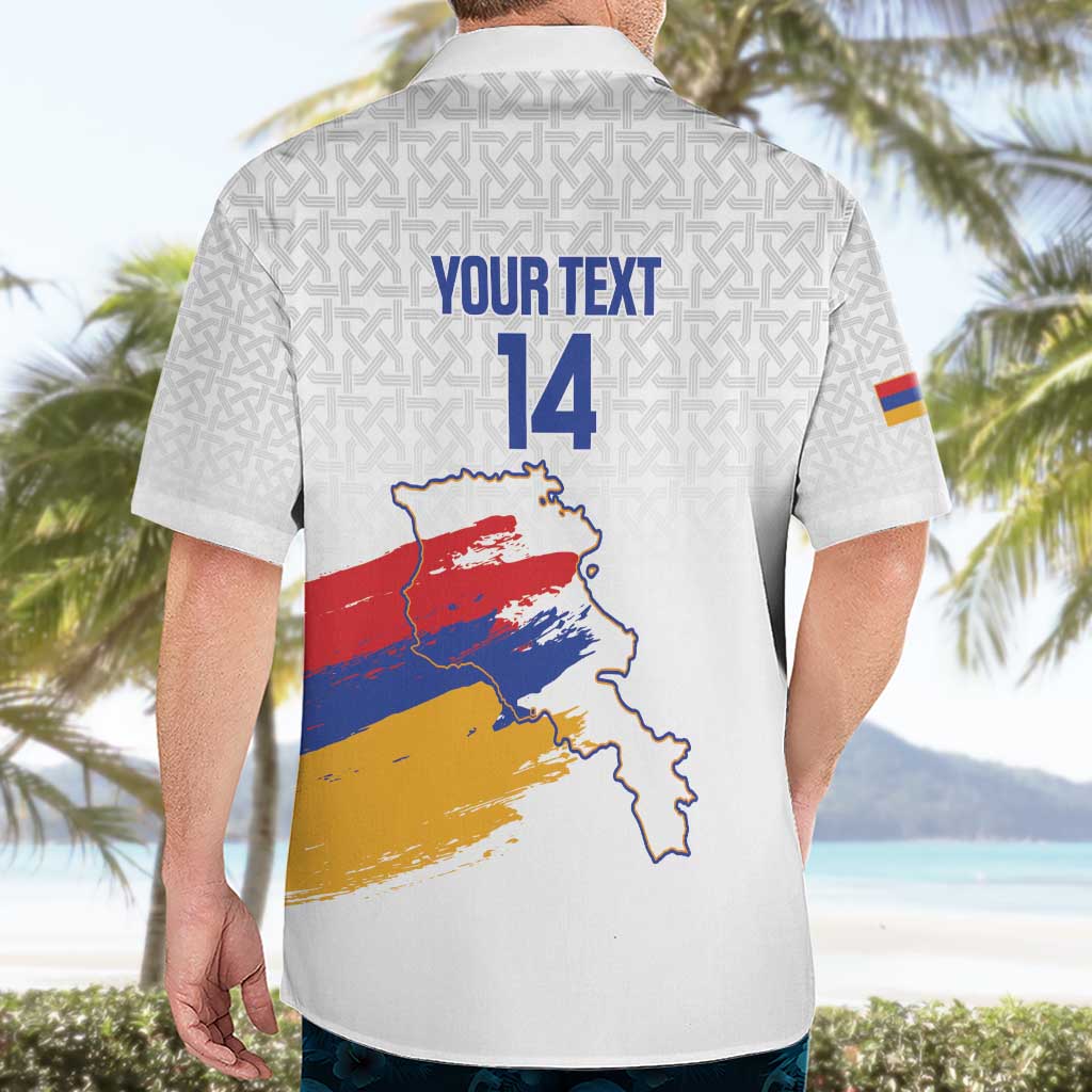 Custom Armenia Football Hawaiian Shirt Armenian Map Knot Pattern