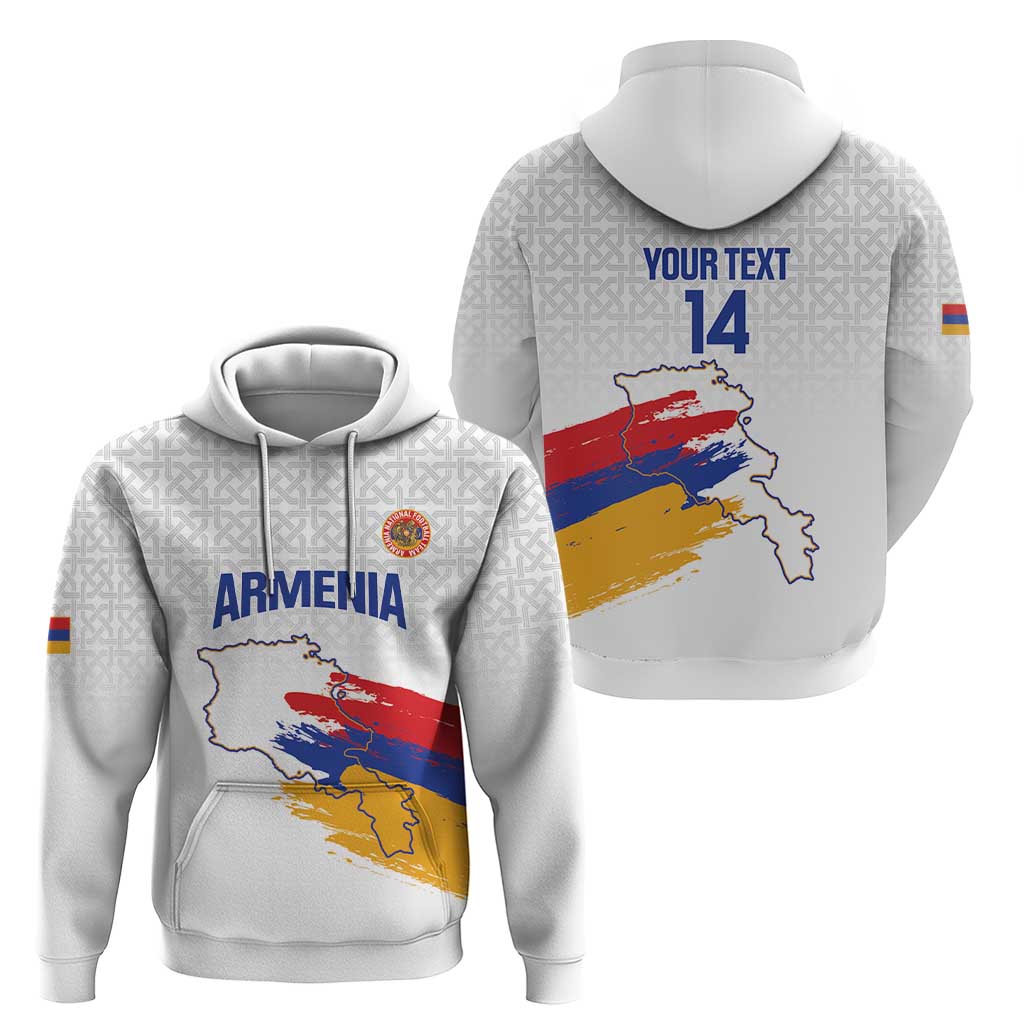 Custom Armenia Football Hoodie Armenian Map Knot Pattern