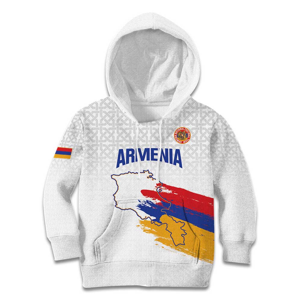 Custom Armenia Football Kid Hoodie Armenian Map Knot Pattern