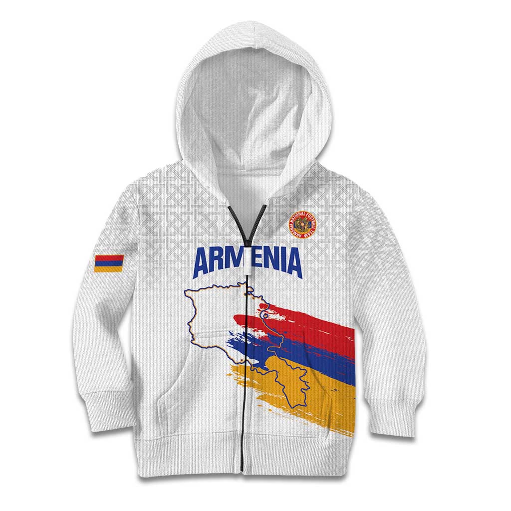 Custom Armenia Football Kid Hoodie Armenian Map Knot Pattern