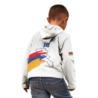 Custom Armenia Football Kid Hoodie Armenian Map Knot Pattern