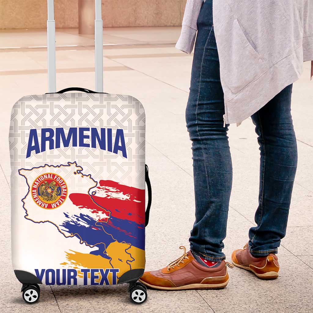 Custom Armenia Football Luggage Cover Armenian Map Knot Pattern