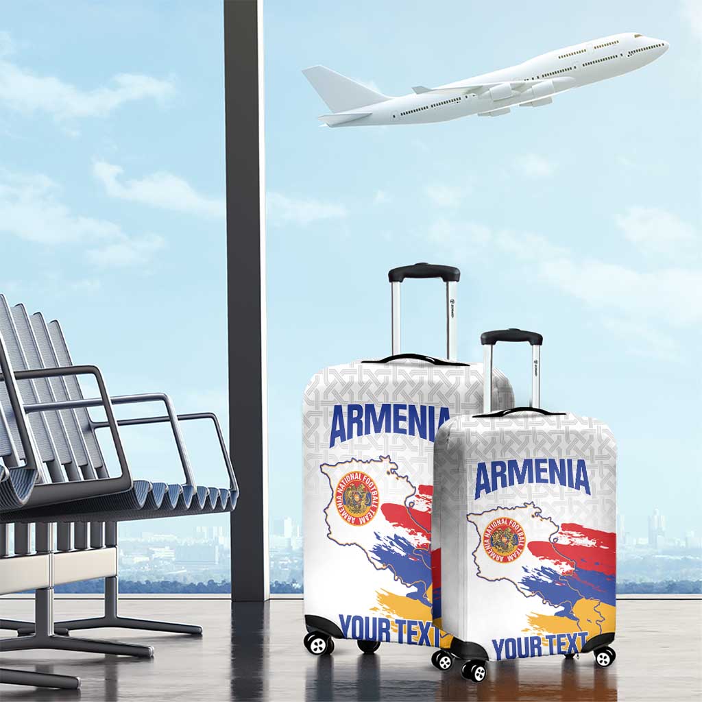 Custom Armenia Football Luggage Cover Armenian Map Knot Pattern