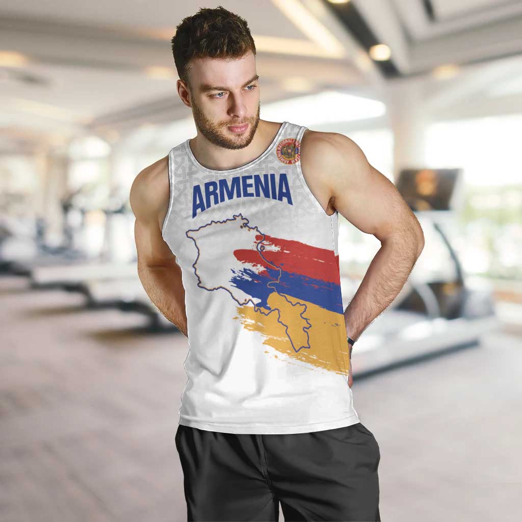 Custom Armenia Football Men Tank Top Armenian Map Knot Pattern
