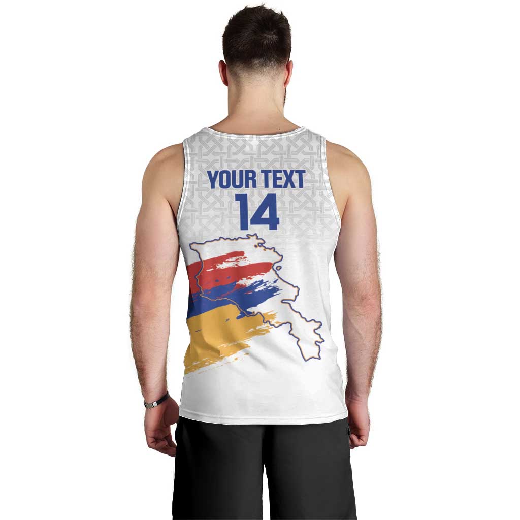 Custom Armenia Football Men Tank Top Armenian Map Knot Pattern
