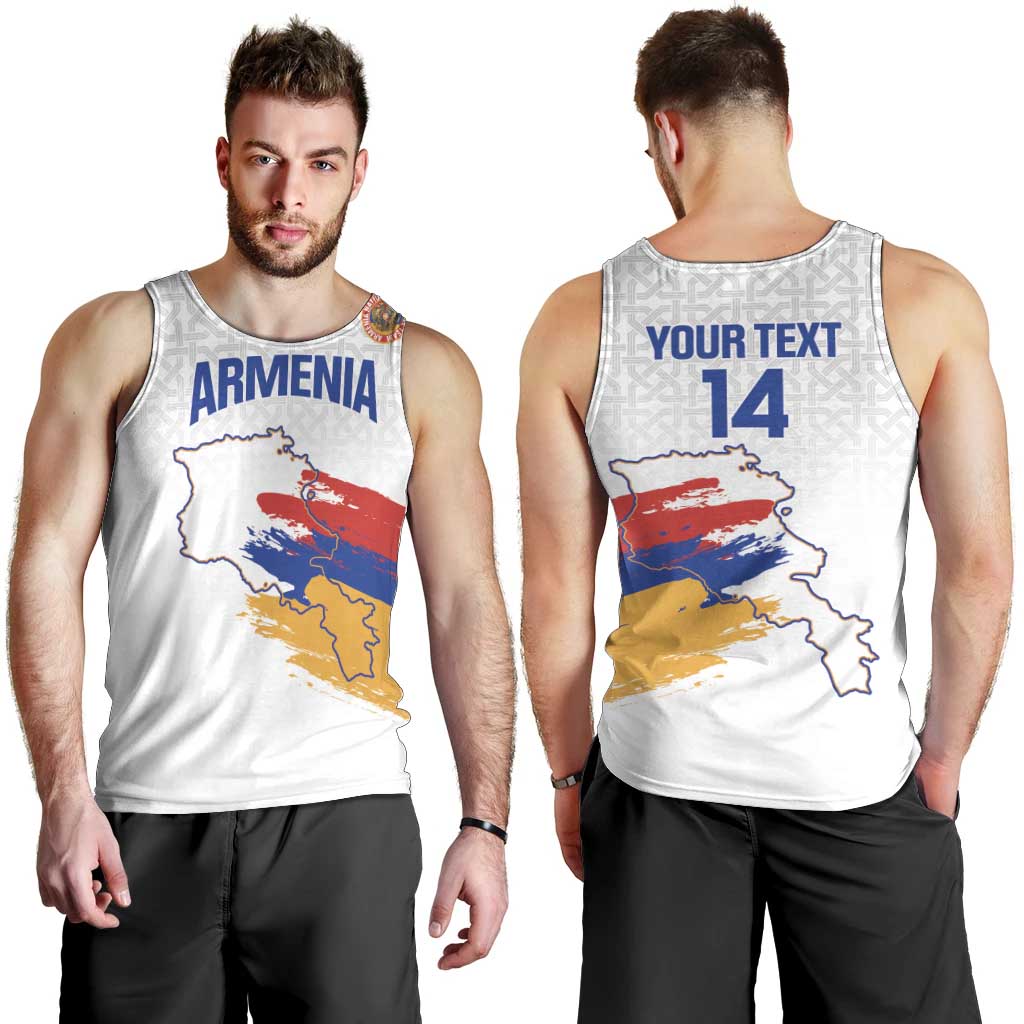 Custom Armenia Football Men Tank Top Armenian Map Knot Pattern