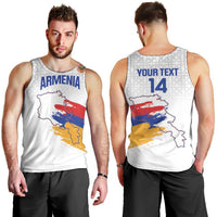 Custom Armenia Football Men Tank Top Armenian Map Knot Pattern