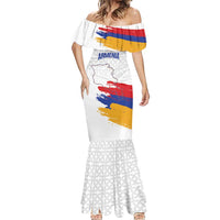 Custom Armenia Football Mermaid Dress Armenian Map Knot Pattern