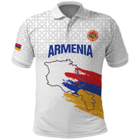 Custom Armenia Football Polo Shirt Armenian Map Knot Pattern