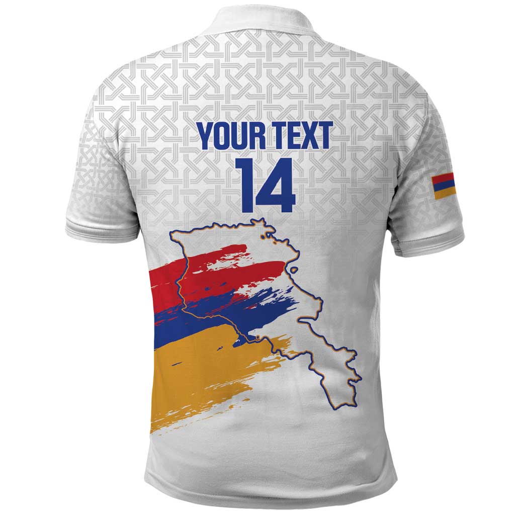 Custom Armenia Football Polo Shirt Armenian Map Knot Pattern