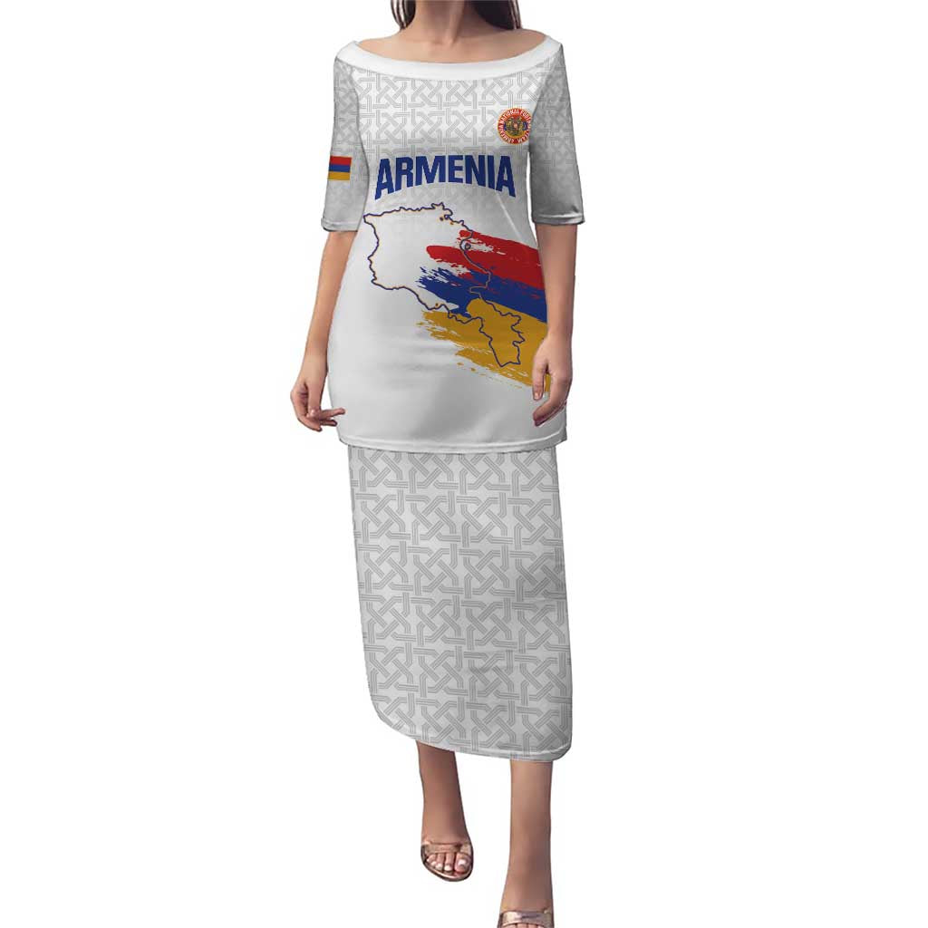 Custom Armenia Football Puletasi Armenian Map Knot Pattern